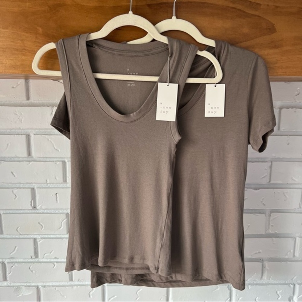 BUNDLE A New Day Tank and Tee, Brown, XS and S NWT